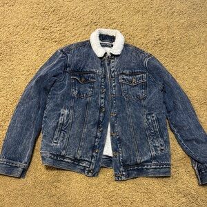 Empyre Denim Sherpa-Lined Jacket size medium